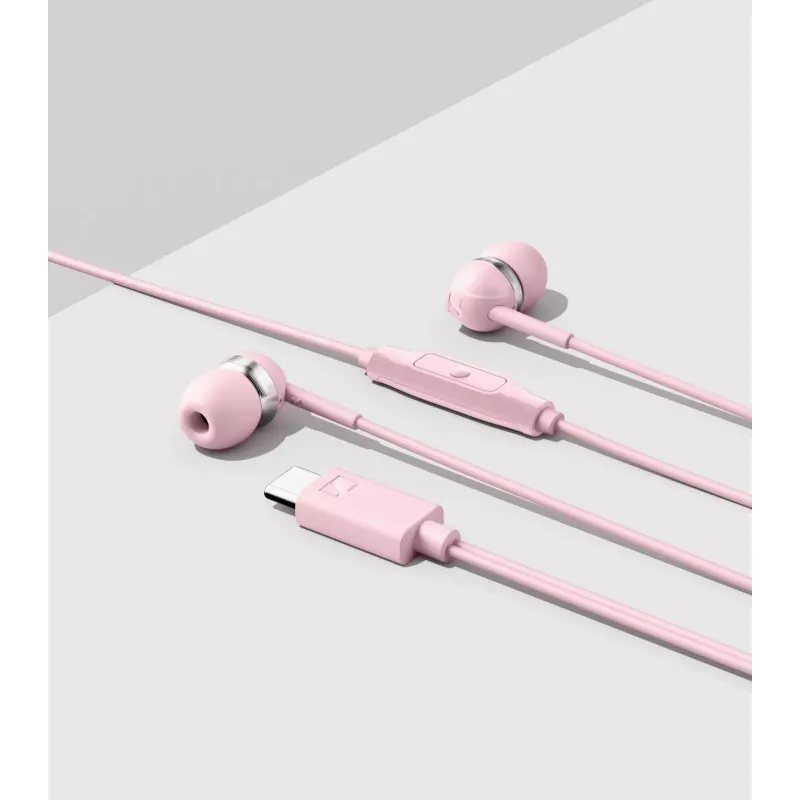 Auriculares in-ear con cable Sennheiser CX 80U con micrófono y mando en línea, Sakura Pink, 17 Hz - 20 kHz