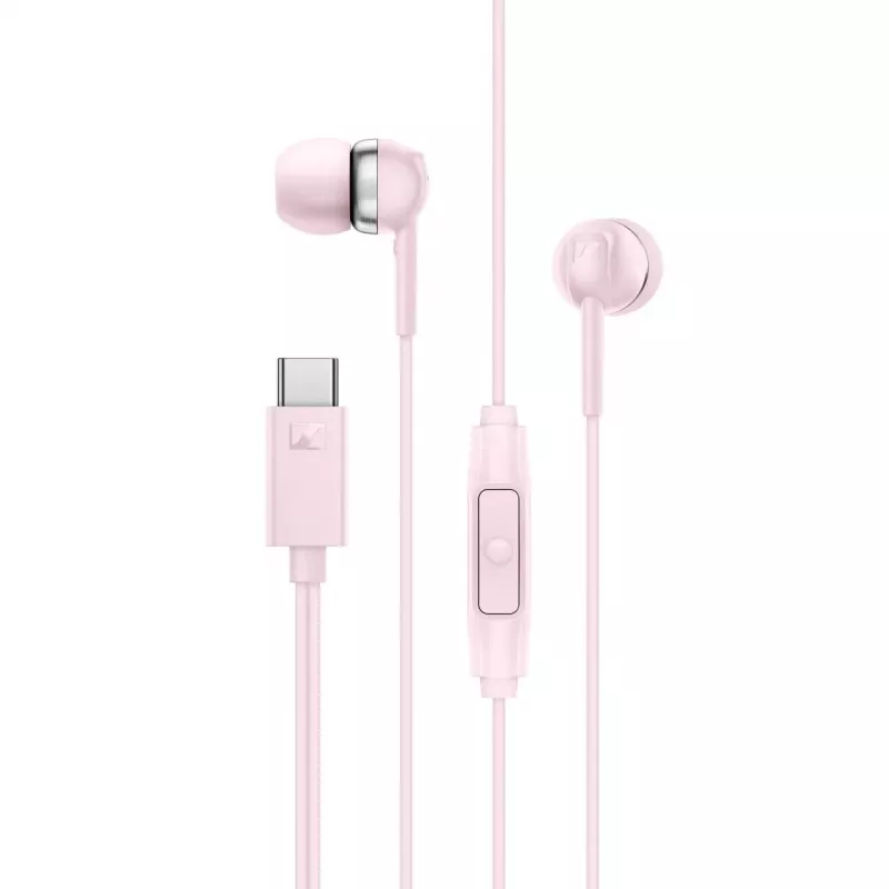 Auriculares in-ear con cable Sennheiser CX 80U con micrófono y mando en línea, Sakura Pink, 17 Hz - 20 kHz