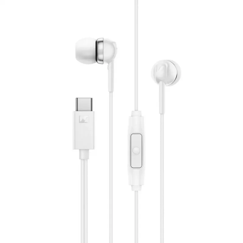 Auriculares in-ear Sennheiser CX 80U USB-C con micrófono, blancos