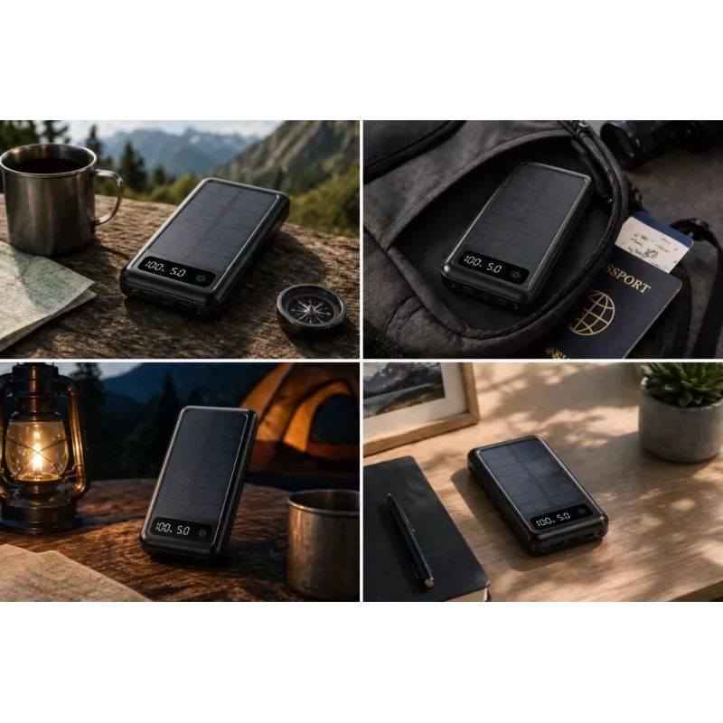 Batería externa solar Setty SLR-120 20000 mAh negra