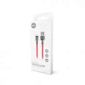Setty Cable USB-A a Micro-USB 1,0 m 3A carga rápida rojo FC-M