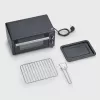 Severin TO 2062 Minihorno, 9 L, 800 W, con asador giratorio, acero inoxidable cepillado/negro