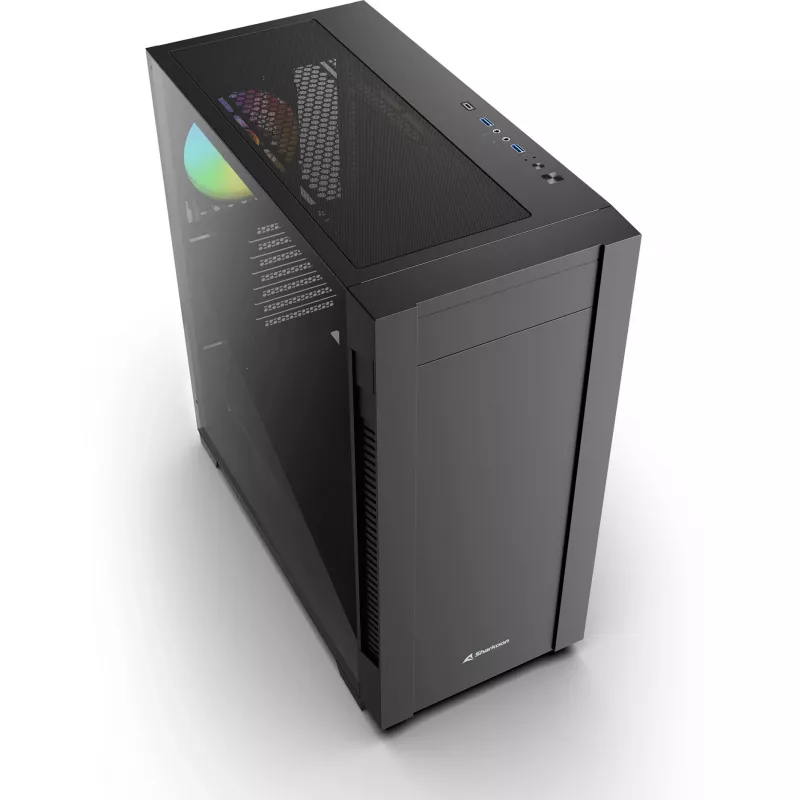 Sharkoon S25-W2 ARGB Black Caja semitorre con cristal templado (modelo 2026)