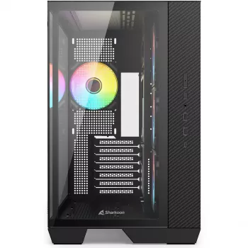 Sharkoon Steel Shark Black Caja semitorre con cristal templado x2