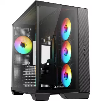 Sharkoon Steel Shark Black Caja semitorre con cristal templado x2