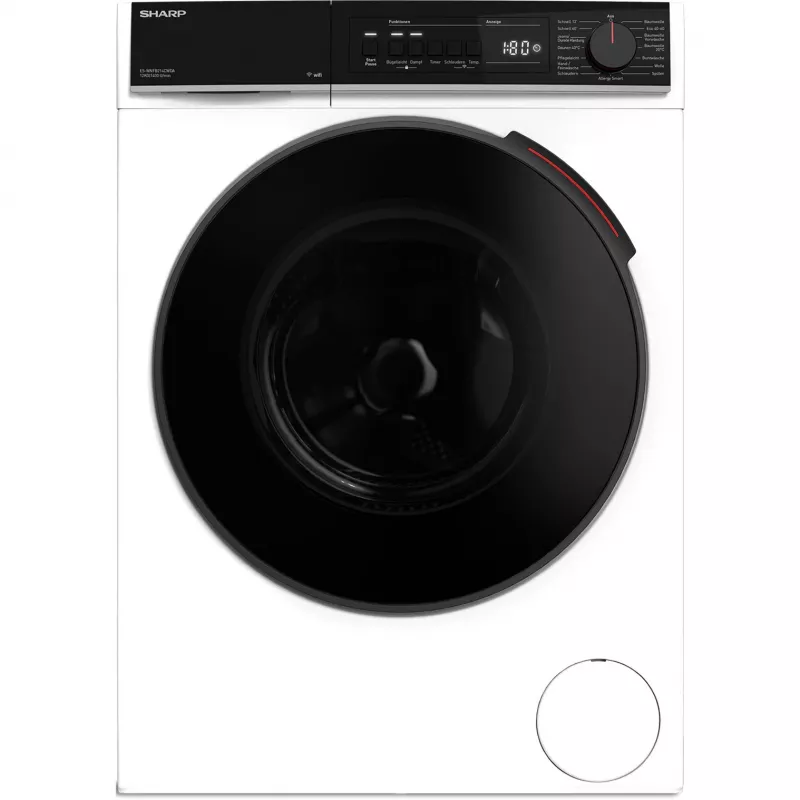 SHARP ES-WNFB214CWDA-DE Lavadora de carga frontal, 10 kg, 1400 rpm, blanca, Wi-Fi, motor Advanced Inverter