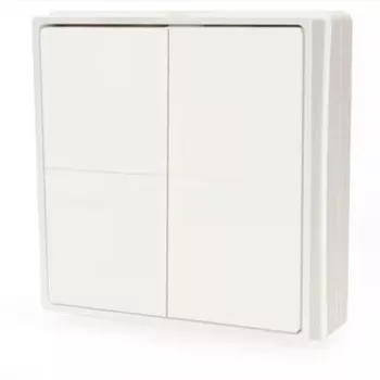 Shelly Blu ZB Wall Switch 4 interruptor de pared inalámbrico inteligente de 4 botones, Zigbee y Bluetooth, a pilas, Blanco Shelly_B_ZB_WS_4_SA