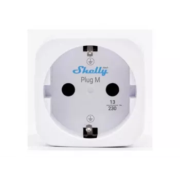 Shelly Plug M Gen3 blanco pack de 2 – enchufe inteligente con medición de energía, 13A, Wi-Fi y Bluetooth (Type F)