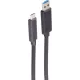 SHIVERPEAKS Cable óptico activo USB-A a USB-C, USB 3.2 Gen 1, 5 Gbps, 30 m, negro BS30-38485
