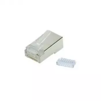 SHIVERPEAKS BASIC-S pack de 100 conectores macho RJ45 modulares Cat.6a blindados 8P8C con contactos dorados BS72061-R