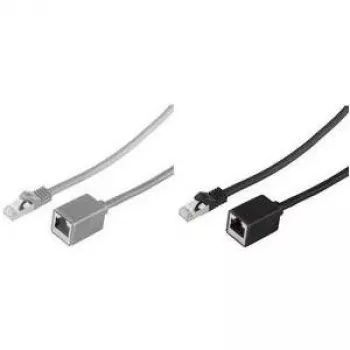 shiverpeaks BASIC-S cable de extensión patch Cat. 6A S/FTP, gris, 0,5 m, libre de halógenos, conector macho RJ45 a conector hembra BS08-62010