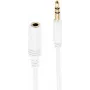 SHIVERPEAKS BASIC-S Cable de extensión de audio estéreo de 3,5 mm Super Slim, macho a hembra, dorado, blanco, 1,5 m (BS33982-W)