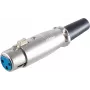 SHIVERPEAKS BASIC-S conector hembra XLR, hembra, con alivio de tracción, 3 polos, fundición de zinc niquelada, conexión por soldadura, BS55020