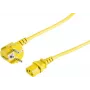 SHIVERPEAKS BS09-05182 Cable de alimentación amarillo de 1,8 m CEE 7/7 a IEC C13