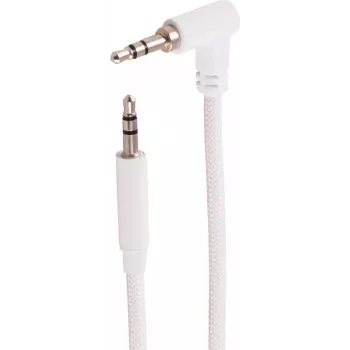 SHIVERPEAKS BS14-07126 Cable de audio 3,5 mm TRS, acodado a recto, blanco, 1,2 m