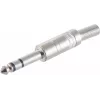 ShiverPeaks BS50200 conector macho jack 6,3 mm estéreo, 3 polos, metal, soldable, con protección antivuelco