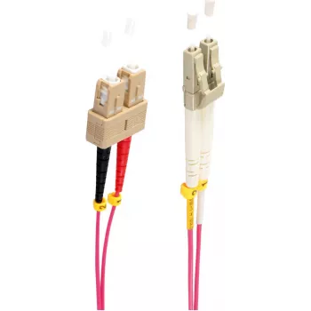 SHIVERPEAKS BS77941/4 cable de red de fibra óptica multimodo OM4 LC a SC dúplex, 15 m, violeta