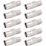 SHIVERPEAKS BS85322-SET10 adaptador coaxial conector macho IEC a conector hembra F, pack de 10, plateado