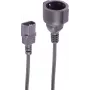 SHIVERPEAKS Cable adaptador de corriente IEC C14 a CEE 7/3 Schuko, 0,3m, 1mm², 250V/10A, negro BS09-07305