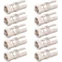 SHIVERPEAKS Adaptador coaxial de conector hembra IEC a conector macho F, pack de 10, 75 ohmios, plata BS85321-SET10