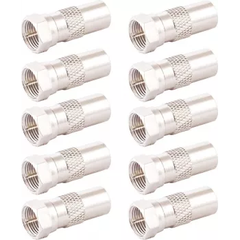 SHIVERPEAKS adaptador conector macho IEC a conector hembra F set de 10, 75 ohmios, niquelado BS85323-SET10