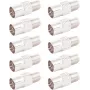 SHIVERPEAKS Adaptador coaxial IEC a Type-F, pack de 10, 75 ohmios, latón niquelado, conector hembra a conector hembra BS85324-SET10