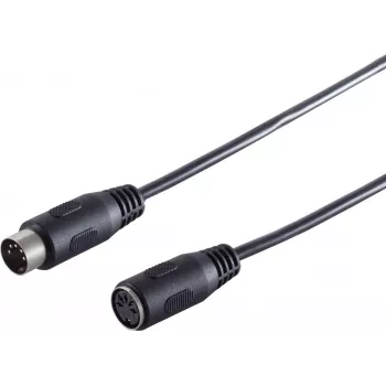 Cable de audio SHIVERPEAKS Premium, conector macho DIN de 5 pines a conector hembra DIN de 5 pines, 2,5 m, contactos dorados, doble blindaje, negro