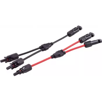 SHIVERPEAKS PV4 Set de cables adaptadores en T, 2 a 1, 4 mm², rojo/negro, 30 cm (BS02-21022)