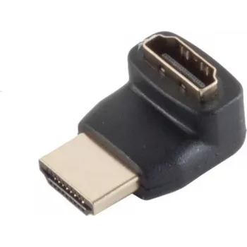 SHIVERPEAKS S/CON Maximum Connectivity adaptador HDMI conector macho a conector hembra, en ángulo 90° hacia arriba, dorado, 4K2K, negro (77407-1)