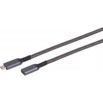 SHIVERPEAKS S-Conn 14-74006 Cable USB-C a USB-C 1m USB 3.2 Gen 2 10Gbps 100W PD Negro y blanco
