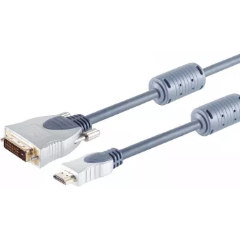 SHIVERPEAKS S/CONN cable HDMI a DVI-D 2m, contactos dorados, conectores metálicos cromados, dos núcleos de ferrita, HDMI 1.3b, Full HD 1080p 77482-MHQ