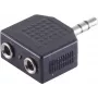 ShiverPeaks S/CONN maximum connectivity adaptador divisor de jack estéreo de 3,5 mm, 1 conector macho a 2 conectores hembra, niquelado, negro (57080)
