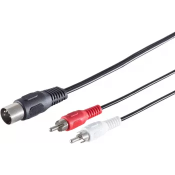 SHIVERPEAKS S/CONN maximum connectivity cable adaptador de audio conector macho DIN 5 pines a 2 conectores macho RCA, 1,5 m, negro 10302