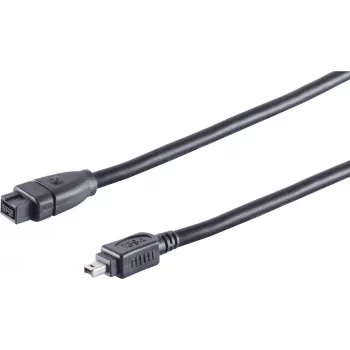 SHIVERPEAKS S CONN Maximum Connectivity Cable FireWire, conector IEEE 1394B de 9 pines a conector IEEE 1394A de 4 pines, 1,8 m, negro 77312