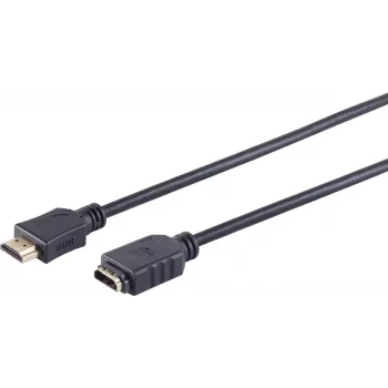 SHIVERPEAKS S/CONN maximum connectivity Cable alargador HDMI 2,0m - HDMI Type-A conector macho a conector hembra, contactos dorados, Ultra HD 4K, 3D, HEAC, Ethernet, ARC, CEC, High Speed with Ethernet, negro 77479-2.0