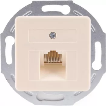 SHIVERPEAKS S/CONN maximum connectivity Toma de red empotrable UAE RJ45 1x8 con placa central y anillo de montaje metálico, blanco puro 74221-1-50-UNI