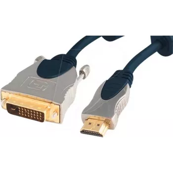 shiverpeaks SP77482 adaptador de cable HDMI a DVI-D, 2 m, azul y cromado