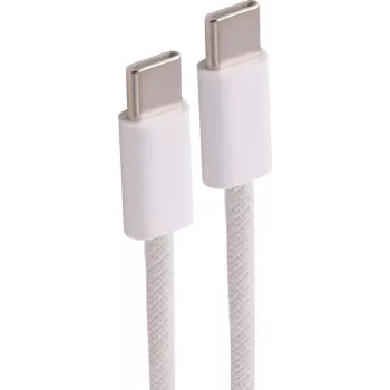SHIVERPEAKS Cable de carga USB-C a USB-C 2.0 240W PD 3.1 trenzado textil, blanco, 1,5m (BS14-22156)