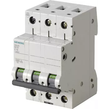 Siemens 5SL6340-7 Interruptor automático magnetotérmico tripolar 40 A 400 V curva C, poder de corte 6 kA, montaje en carril DIN