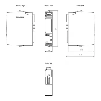 SIEMENS SIMATIC ET 200SP módulo de salidas digitales DQ 4x24VDC/2A ST (6ES7132-6BD21-0BA0)
