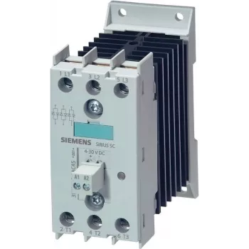 Siemens SIRIUS 3RF2420-1AC45 Relé semiconductor, monofásico, 20 A, 48-600 V AC, control 24 V DC, conmutación por cruce por cero, bornes de tornillo