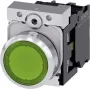 Siemens SIRIUS ACT 3SU1152-0AB40-1BA0 Pulsador, actuador plano, verde, anillo frontal de metal brillante, 22mm, 1NO, borne de tornillo, IP66/67/69K
