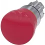 Siemens SIRIUS ACT Pulsador de parada de emergencia, cabeza de seta, enclavamiento por tracción, anillo frontal metálico, rojo, montaje 22mm, 3SU1050-1HA20-0AA0