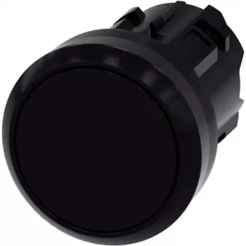 Siemens SIRIUS ACT accionamiento de pulsador plano, negro, anillo frontal de plástico, 22mm, 3SU1000-0AA10-0AA0