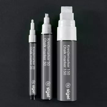 SIGEL rotulador de tiza 150 punta biselada 5-15 mm blanco borrable 1 ud.