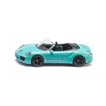 SIKU Porsche 911 Turbo S Cabriolet turquesa/negro coche de fundición a presión 1:55