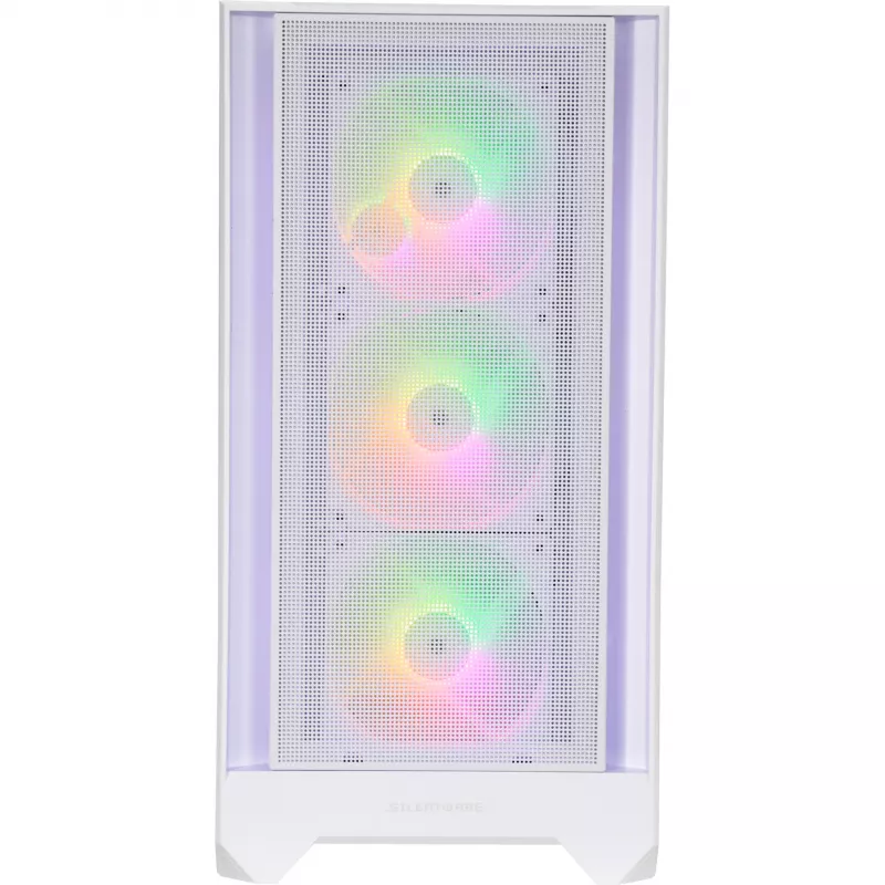 SILENTWARE Flow 110 ARGB White carcasa semitorre con cristal templado