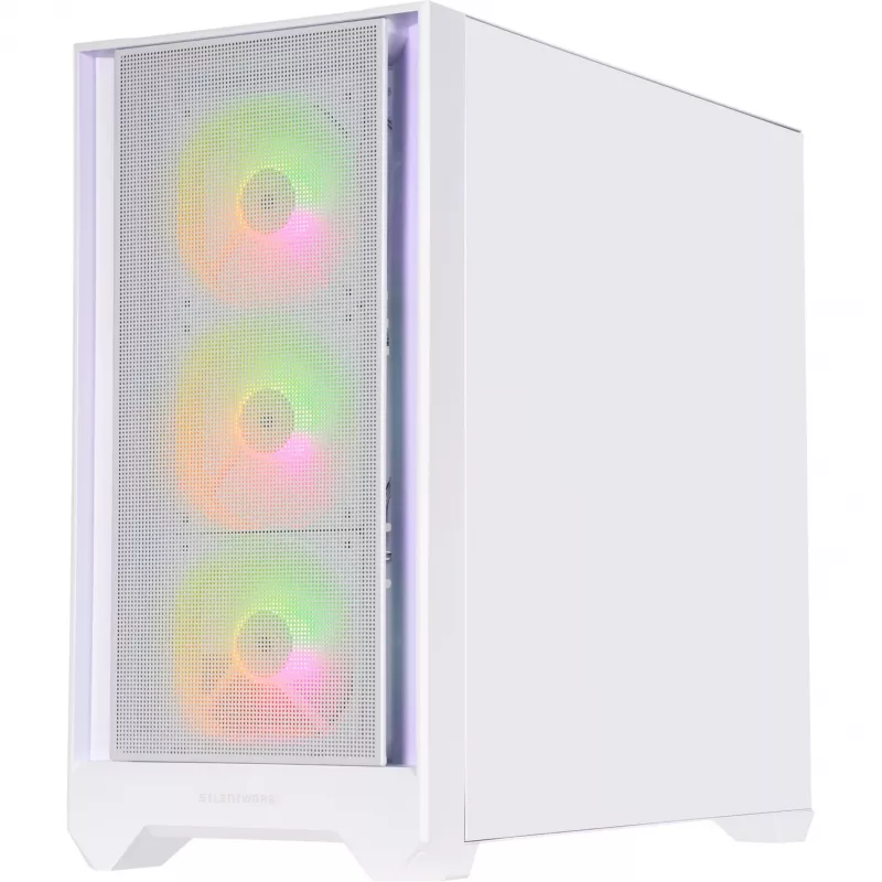 SILENTWARE Flow 110 ARGB White carcasa semitorre con cristal templado