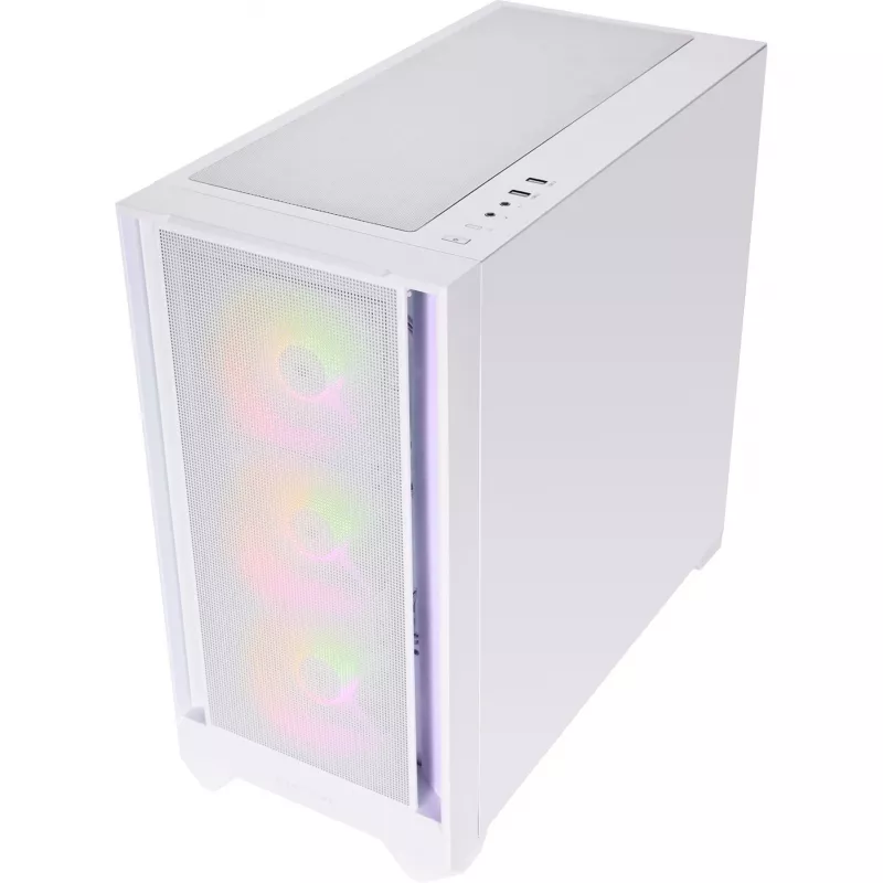 SILENTWARE Flow 110 ARGB White carcasa semitorre con cristal templado