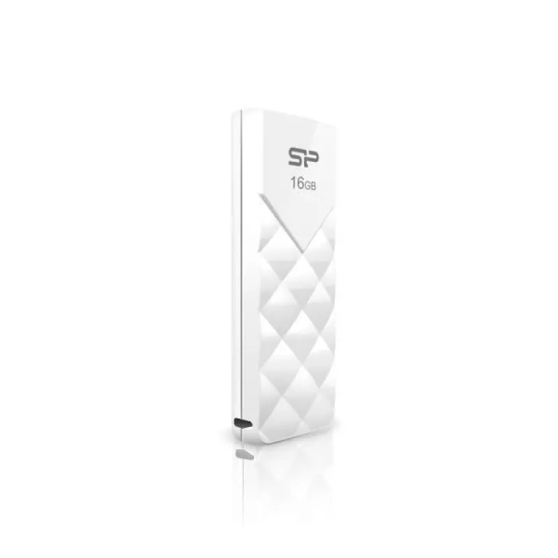 Memoria flash USB Silicon Power 16GB USB 2.0, diseño retráctil sin tapa, blanca